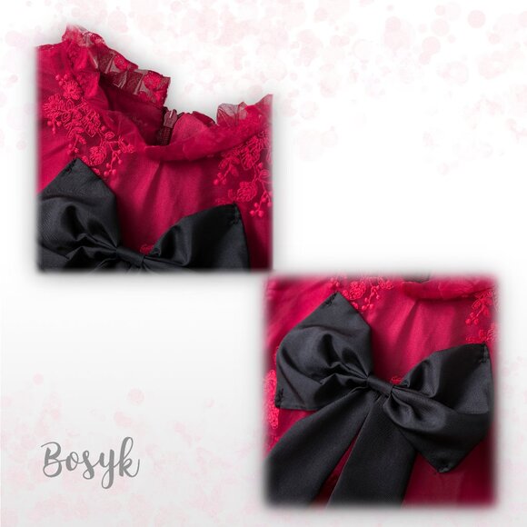 Carmin The Spanish Dress - urgundy Red - Dress for Girls - Elegant Dresses - Picture 3 of 6